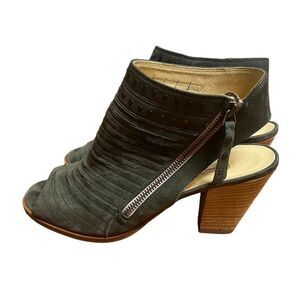 Paul Green Cayenne Leather Suede Peep Toe Sandal Sz. 6.5